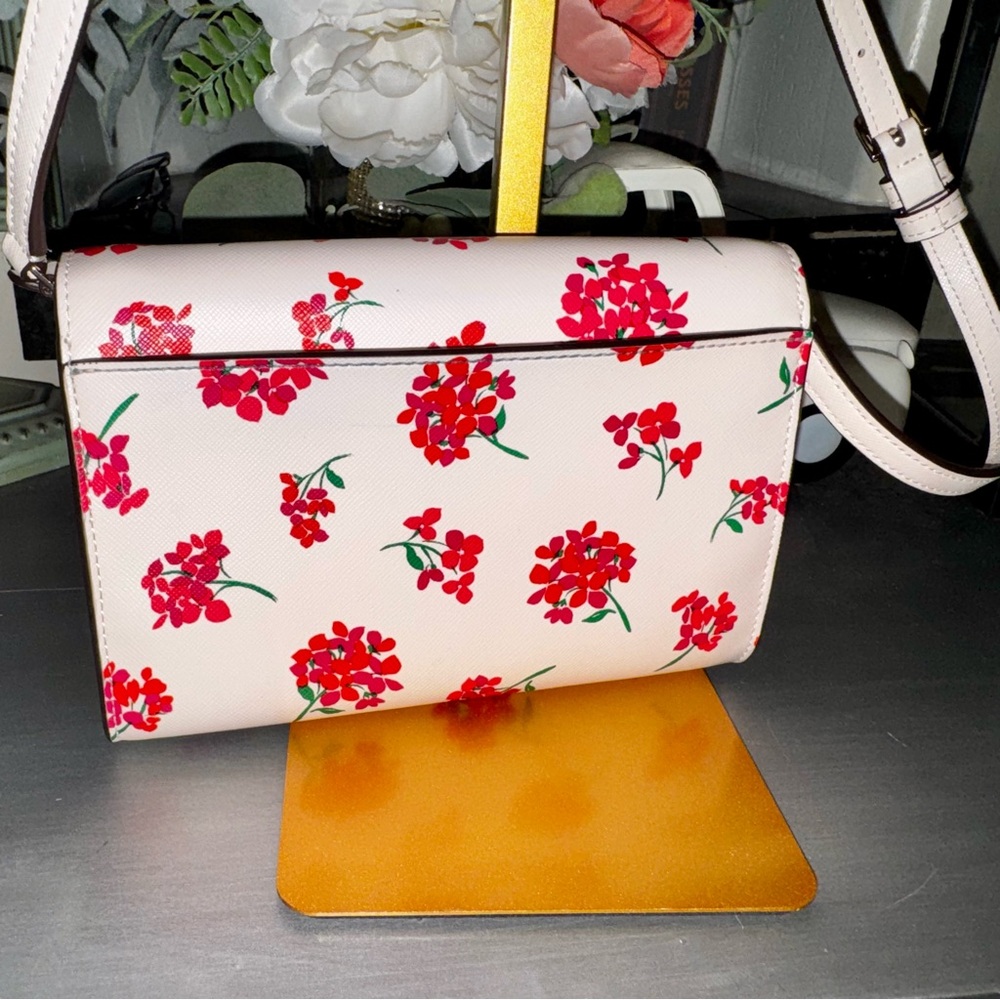 Kate Spade Perry White Leather Floral Crossbody Bag - EUC - Retails $239 - Picture 11 of 16
